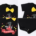 thumbnail image 6 of IBTOM CASTLE Baby Boys First Birthday Outfits Suspenders Bloomers Bowtie Mouse Ear Cake Smash Photography Props, 4-Piece 6-12 Months Black-My 1st Birthday Stars, 6 of 7