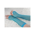 thumbnail image 4 of INSPIRE CHIC Women's Elbow Length Fingerless Fishnet Thumbhole Gloves 2 Pairs Turquoise, 4 of 4