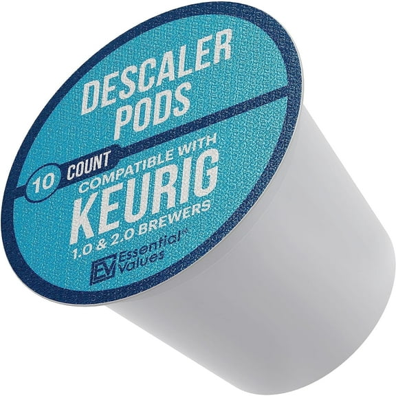 Essential Values Compatible Keurig Rinse Pods 10-Pack - Compatible with K Cup Cleaning Pods - Works With K-Cup Machines Including 2.0 - Aftermarket Keurig Filter Pods