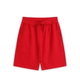 thumbnail image 2 of Homenesgenics Mens Shorts Athletic Men's Solid-Color Shorts: Relaxed Fit, Sporty Style, Drawstring, Ribbed Waistband, Pockets Red XXXXL, 2 of 9