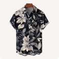 thumbnail image 3 of ZunFeo Mens Hawaiian Shirt Floral Tropical Print Loose Fit Soft Stretch Vacation Button Down Shirt Multicolor Black Beige Big and Tall S-XXXXXL,Size XL, 3 of 4