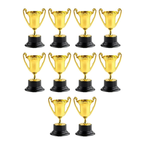 KLKCMS 10Pcs Mini Trophy Awards Trophy Cup Keepsake with Base Bulk Trophy Cup Award for Aureate