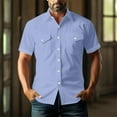 thumbnail image 6 of zfhfof Men's Short Sleeve Button Down Shirt Casual Fishing Hiking Work Shirt Lightweight Summer Cargo Shirt with 2 Pockets, 6 of 6