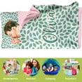 thumbnail image 3 of KAINSY Custom Name Toddler Nap Mat, Plant Theme with Green Leaves, Cozy Sleeping Bag Blanket for Boys and Girls, Perfect for Preschool, Daycare, Home, Travel, and Sleepovers, 3 of 8