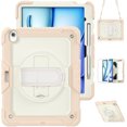 thumbnail image 1 of Case for iPad Air 13 Inch M3 2025 / M2 2024 12.9 inch (3rd/4th Gen) with Screen Protector, 360 Degree Rotating Kickstand Hand Strap Shockproof Cover with Shoulder Strap, Cream Rose Gold, 1 of 7