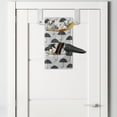 thumbnail image 2 of Rain Hanging Pocket Organizer, Umbrella Rainy Day Concept in Graphic Style Stormy Thunderstorm Illustration Art, Printed Polyester Storage Bag with Pockets, 9" x 16", Grey and White, 2 of 2