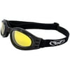 Global Vision Adventure Folding Motorcycle Goggles (Black Frame/Yellow Mirror Lens)