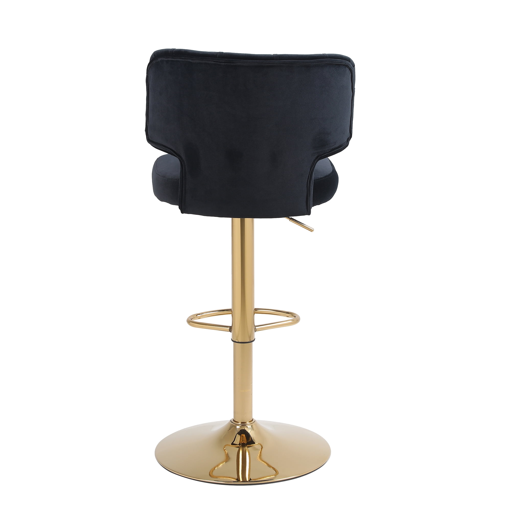 Resenkos Set of 2 Velvet Bar Stools Dining Chairs with Adjustable Counter Height Footrest Tufted Upholstered, Black Resenkos Set of 2 Velvet Bar Stools Dining Chairs with Adjustable Counter Height Footrest Tufted Upholstered, Black