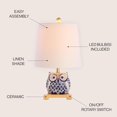 thumbnail image 4 of JYL3014A Justina 16" Ceramic Mini LED Table Lamp Cottage, Transitional for Bedroom, Living Room, Office, College Dorm, Coffee Table, Bookcase, Blue/White, 4 of 8