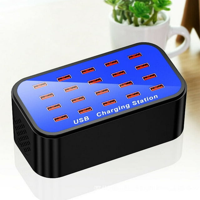 YC-A20 USB 20 Multi-Port Charger Desktop 100W Fast Charging Station Adapter