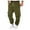 Green, variant on Bibifish Mens Cargo Pants Autumn Solid Color Drawstring Elastic Waist Jogger Trousers Soft Drop-Crotch Sports Pants With Multiple Pockets