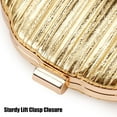 thumbnail image 6 of Spencer Evening Bag Clutch Purses for Women Shell Shpae Shoulder Crossbody Bag with Detachable Chain for Prom Party Wedding Engagement, Gold, 6 of 12