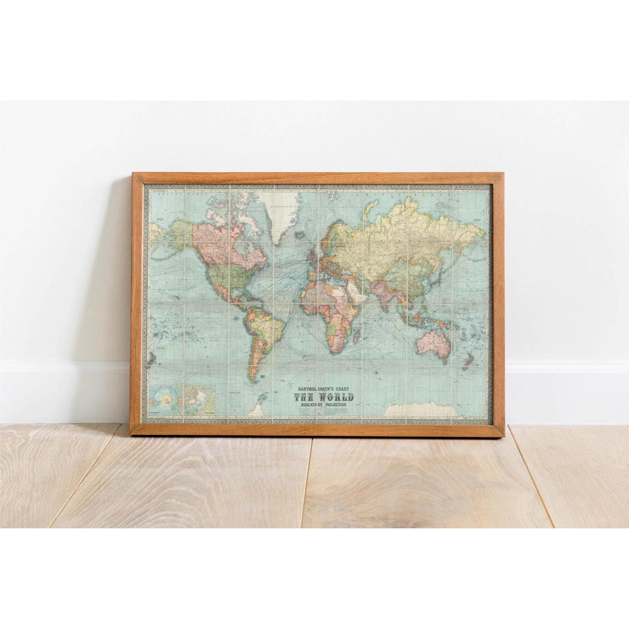 Vintage World Map Antique Historical Geography Wall Art Poster