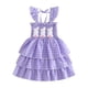 thumbnail image 1 of Vestido de Pascua Púrpura Niñas Conejo Ahumado Vestido en Capas sin Mangas para Fiestas de Cumpleaños de Pascua Verano Casual, 1 of 6