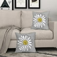 thumbnail image 3 of Yellow White Daisy Pillow Covers 20x20 Set of 2 Spring Summer Gray Grey Colored Decorative Throw Pillows Outdoor Modern Art Flower Pillowcase Square Linen Cushion Case for Home Sofa Couch Bed, 3 of 6