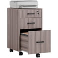 thumbnail image 1 of HOMCOM 3 Drawer File Cabinet with Hanging Bars for Letter A4 Size, Grey, 1 of 10
