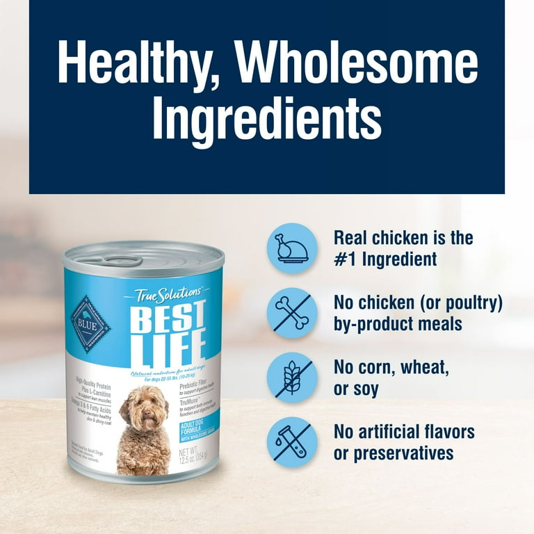 2 pack Blue Buffalo True Solutions Best Life Wet Dog Food for Medium Size Dogs Chicken 12.5 oz. Walmart