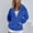 Blue, variant on Relaxed Fit Full Zip Star Printed Hooded Jacket for Women Drawstring Hood Long Sleeve Ribbed Cuffs Dual Slant Pockets Everyday Casual Street Outer Layer Coat Dark Blue M