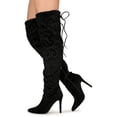 thumbnail image 4 of Women's Pointy Toe Convertible Faux Fur Over the Knee Stiletto Boots 19720, 4 of 5