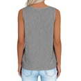 thumbnail image 5 of Women's Loose Fit Cotton Linen Striped Tank Top Sleeveless Round Neck Blouse Breathable Fabric for Spring Summer Layering and Date Nights, 5 of 7