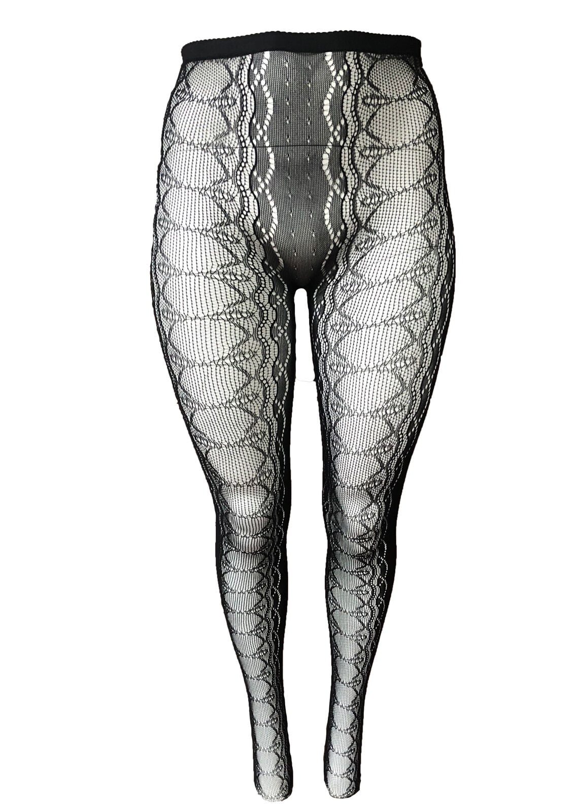 Yelete Killer Legs Womens Queen Plus Size Fishnet Pantyhose 168YD040Q Intarsia Lace Black