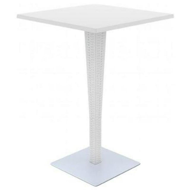 Siesta ISP888-WH 27.5 in. Riva Werzalit Top Square Bar Height Table, White