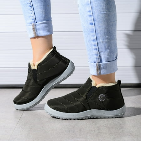 

TALKVE Snow Water Boots Warm Velvet Short Winter Flat Women Women s Boots
