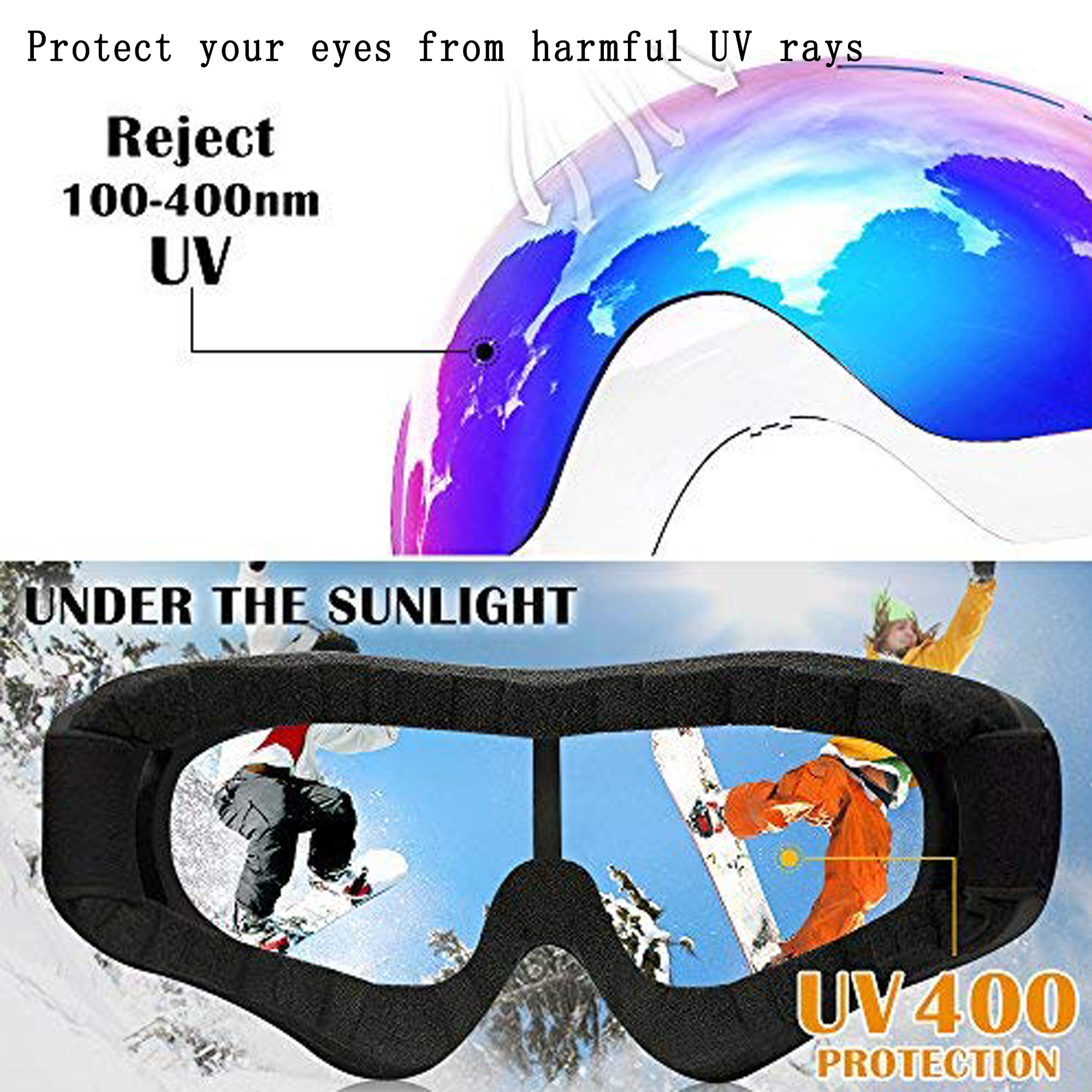 LELINTA Ski Snowboard Goggles UV Protection Anti-Fog Snow Goggles Winter Outdoor Sports Skiing Snowboard Goggles for Men Women Youth - image 5 of 7