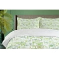 thumbnail image 4 of Ambesonne Abstract Duvet Cover Set, Green Retro Square Spirals, 2-Calking, Fern Green Emerald and White, 4 of 7