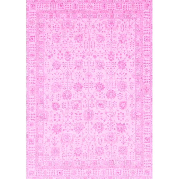 Ahgly Company Indoor Rectangle Oriental Pink Traditional Area Rugs, 8' x 10'