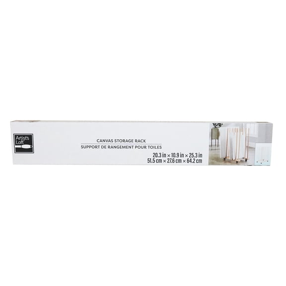 Artists Loft Canvas Storage Rack - 6-Capacity Rolling Metal - Black/Silver - 20.3" x 25.3" - 1-Pack