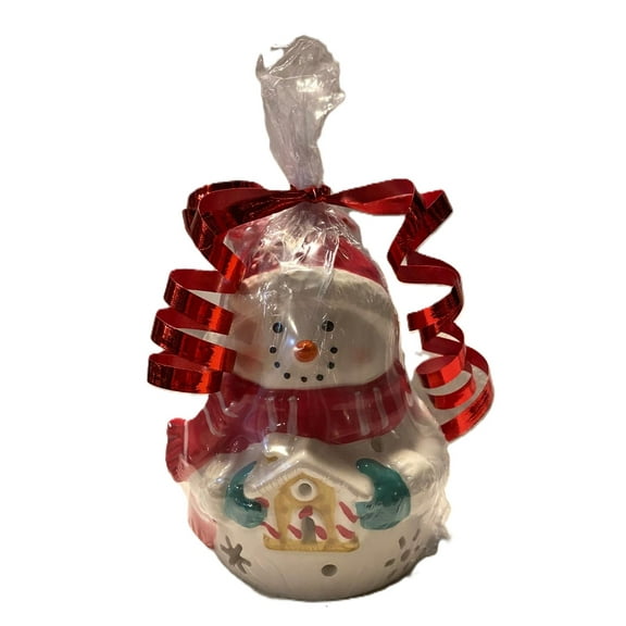 Yankee Candle Hand-Painted Snowman Gingerbread Votive Holder Gift Set and 1 Holiday Bayberry and a Red Berry & Cedar Votives - Gift Ready!