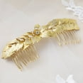 thumbnail image 2 of Bride Wedding Hair Comb Leaf Hair Piece Bridal Hair Accessories for Women and Girls (Gold), 2 of 4