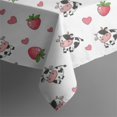 thumbnail image 5 of White Cow Strawberry Heart Pattern Square Tablecloth,Waterproof Square Table Cover,Wipeable Spillproof Washable Table Cover for Home Kitchen Party Decor 52"x52"(132x132cm), 5 of 6