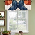 thumbnail image 3 of Navy Blue Burnt Orange Curtain Valances for Windows, Kitchen Valance Window Treatments Panel 2 Pack, Modern Boho Art Geometric Rod Pocket Short Curtains for Bathroom Bedroom 54 x 18 Inch, 3 of 8