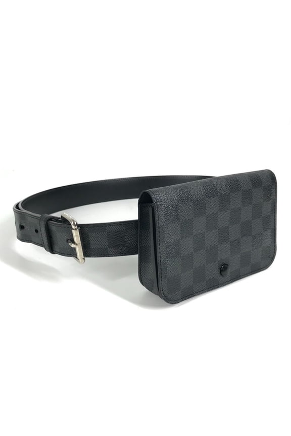 Pre-Owned LOUIS VUITTON M6837U Damier Graphite Santur Pochette Homme Pouch, Belt Bag,... (Fair)