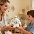 thumbnail image 6 of Cute Bunny Stuffed Animal - Bunny Plush Toy with Hat, Easter Decorations Gift - Soft Animal Doll, Cloth Doll for Birthdays & Holiday Gifts, Comfort Toy White M, 9", 6 of 6