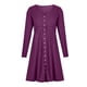 thumbnail image 4 of Vestidos Para Mujer Vestidos de Otoño Casual Otoño Sólido Erógeno Cuello en U Botones Manga Larga Cintura Vestido Odeerbi  ODB132552, 4 of 8
