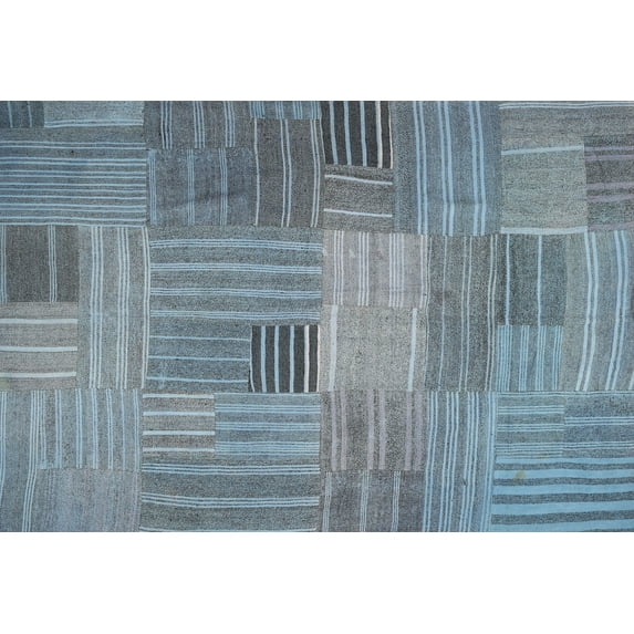 Ahgly Company Indoor Rectangle Contemporary Marble Blue Abstract Area Rugs, 2' x 3'