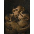 thumbnail image 3 of Gabriel von Max 19x24 Black Modern Framed Museum Art Print Titled - Three Monkeys, 3 of 5