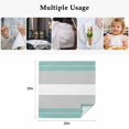 thumbnail image 5 of Turquoise Grey Stripe Cloth Napkins, Modern Art Horizontal Striped Washable and Reusable Dinner Napkins Set of 8, Table Napkin for Kitchen Party Birthday Wedding Hotel Housewarming 20"x20", 5 of 9