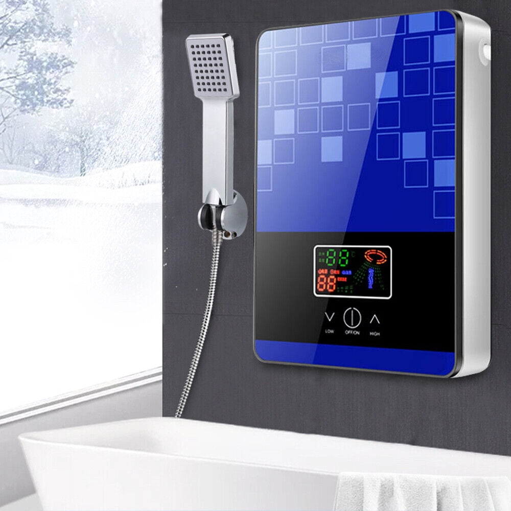 Miumaeov 4500W 110V Electric Instant Hot Water Heater Tankless Boiler On Demand Bathroom Shower w/Shower Head