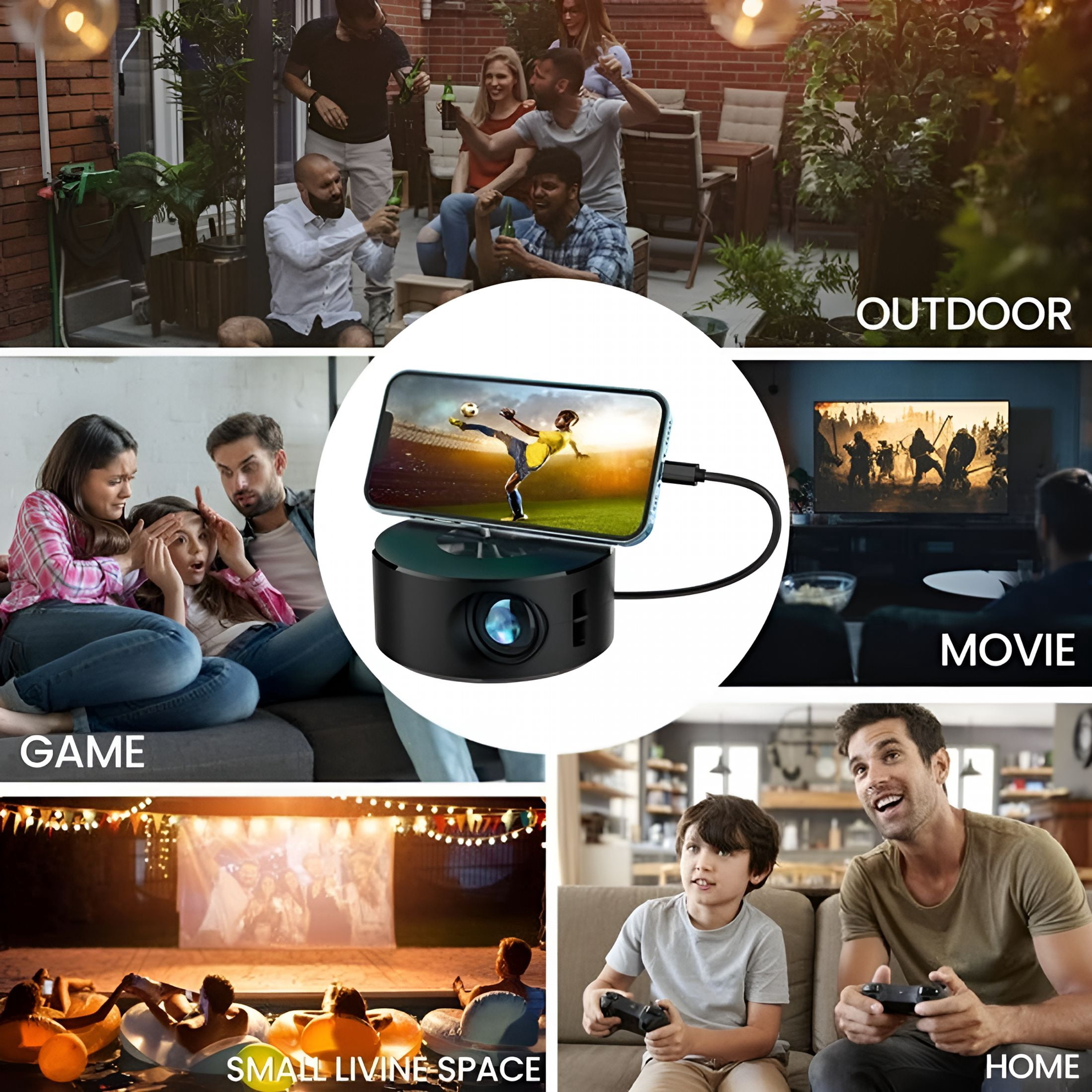 GJX Tracing Projector for Drawing 320*180P Multimedia Mini Pocket Mobile Mini Outdoor Projector