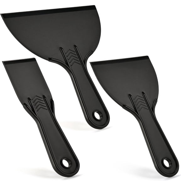 KASIU Plastic Putty Knife Set-2" 4" 6" Spackle Knives&Paint Scrapers for Drywall Repair,Painting,Patching,Caulking,With 3 Pairs of Gloves