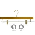 Extra Long Wooden Bottoms Hanger with Honey Finish and Adjustable