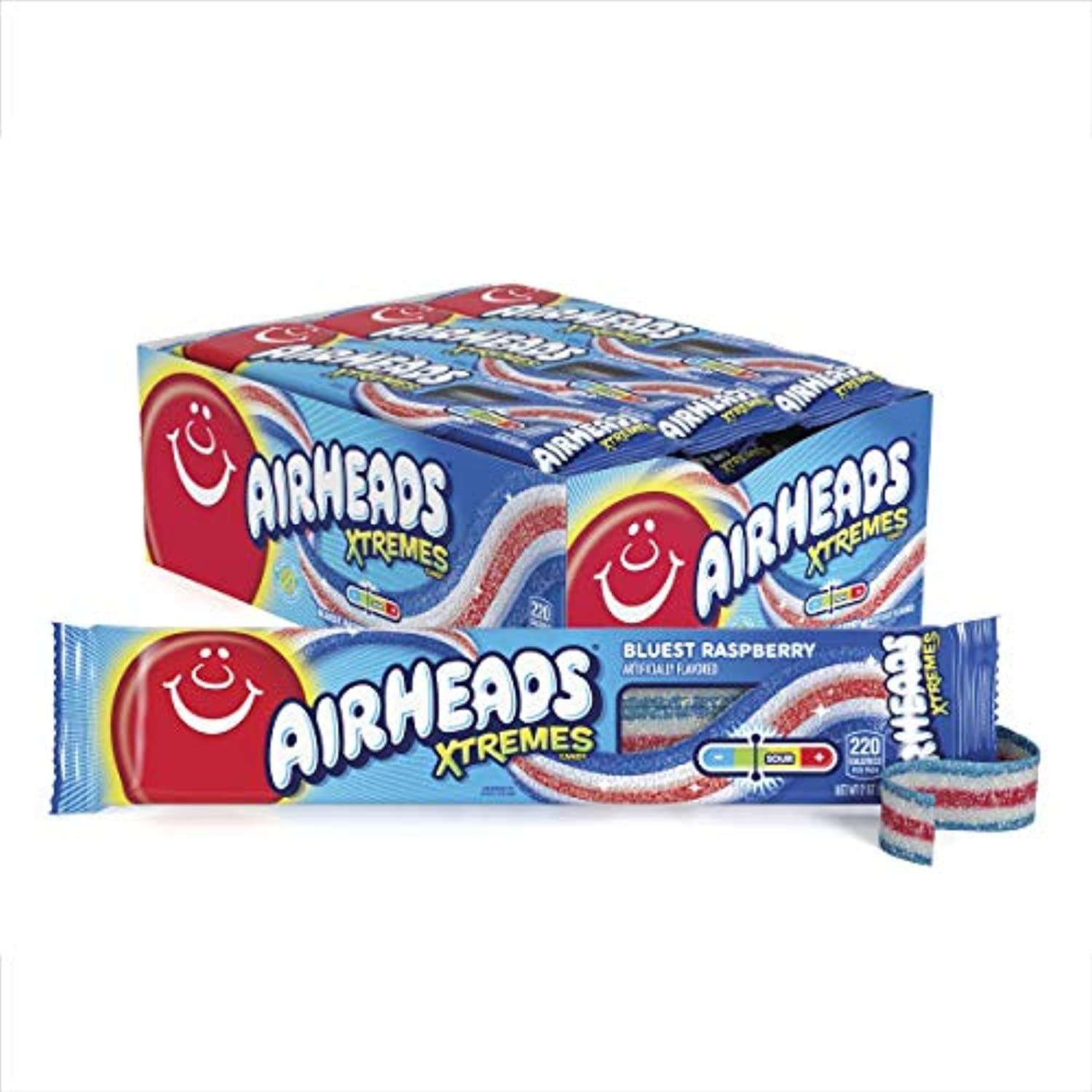 Airheads Candy, Easter, Xtremes Sweetly Sour Belts, Bluest Raspberry, Non Melting, Movie Theater