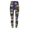 thumbnail image 5 of Feancey Carnival Party Womens Leggings High Waisted Yoga Tights Seamless Tummy Control Mardi Gras Mask Printed Yoga Pants Comfy Casual Pajama Bottoms Purple XXL, 5 of 7