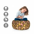 thumbnail image 2 of Autumn Storage Toy Bag Chair, Colorful Seasonal Elements Leaves Fall down Oak Acorn Maple Leaf Print, Stuffed Animal Organizer Washable Bag, Small Size, Umber and Pale Orange, by Ambesonne, 2 of 3