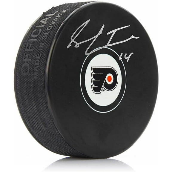 Sean Couturier Philadelphia Flyers Autographed Hockey Logo Puck