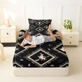 thumbnail image 3 of Manfei Halloween Bat Pattern Twin Fitted Sheet,Vintage Witch Print Halloween Bedding,2pcs,1 Fitted Sheet and 1 Pillowcase, 3 of 6